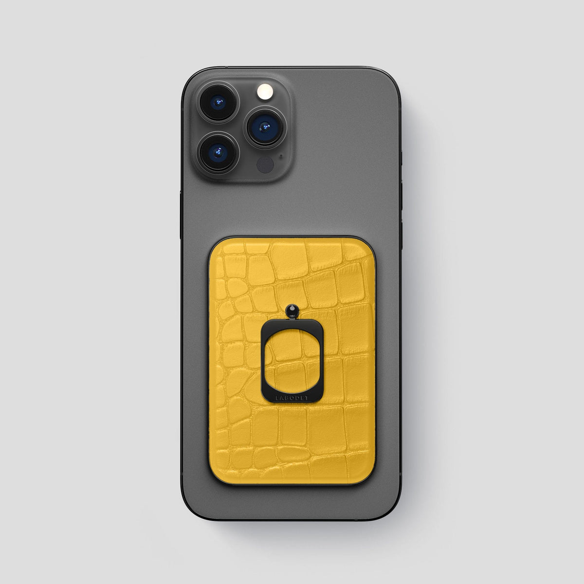 Yellow MagSafe Ring iPhone 14 Pro Max Alligator with Black Metal -1 | Yellow-Black
