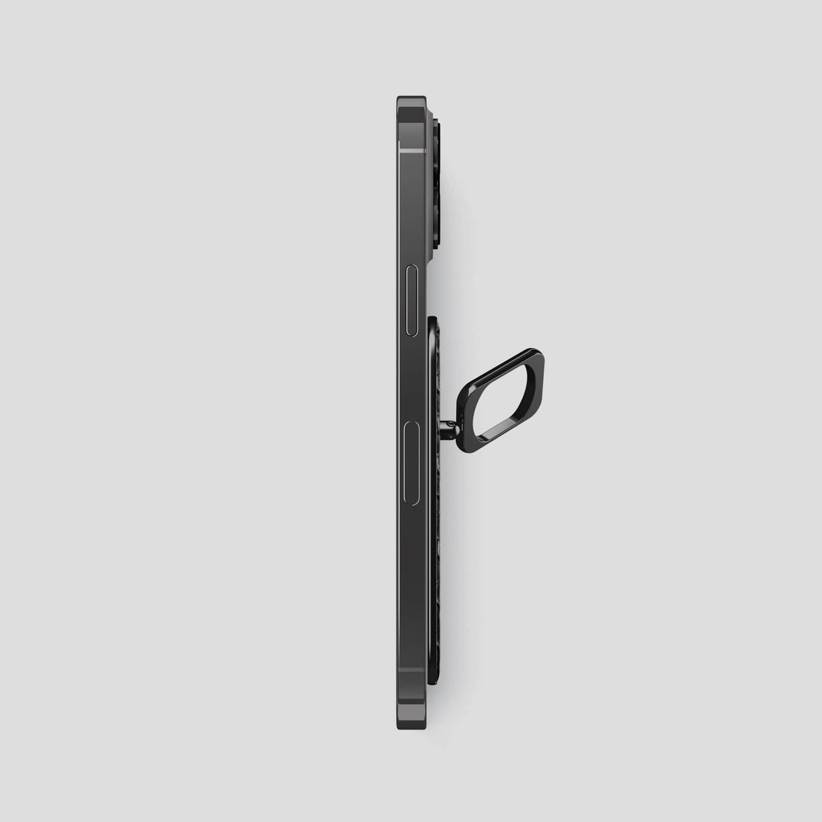 Black iPhone 15 Pro Max MagSafe Ring Lizard with Black Metal -3 | Black-Black