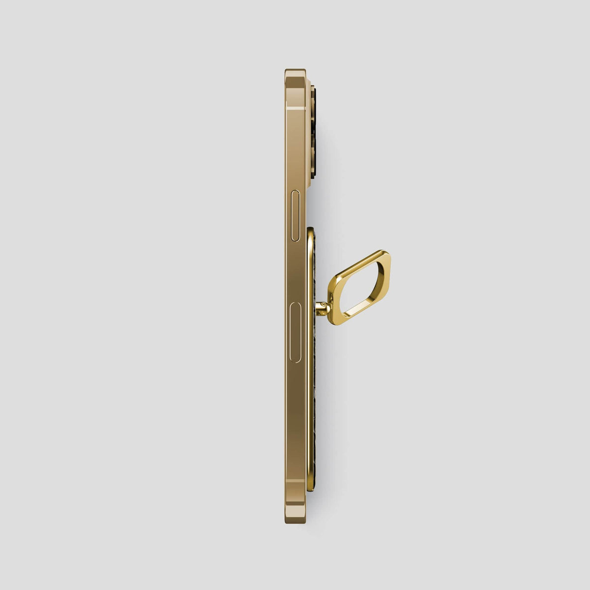 Black iPhone 15 Pro Max MagSafe Ring Lizard with Gold Metal -3 | Black-Gold