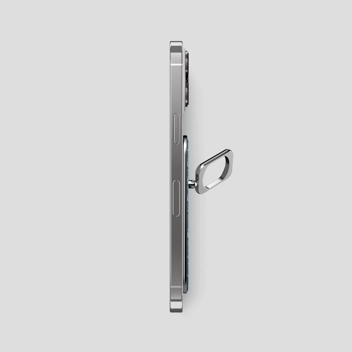 Blue iPhone 14 Pro Max MagSafe Ring Lizard with Steel Metal -3 | Blue-Steel