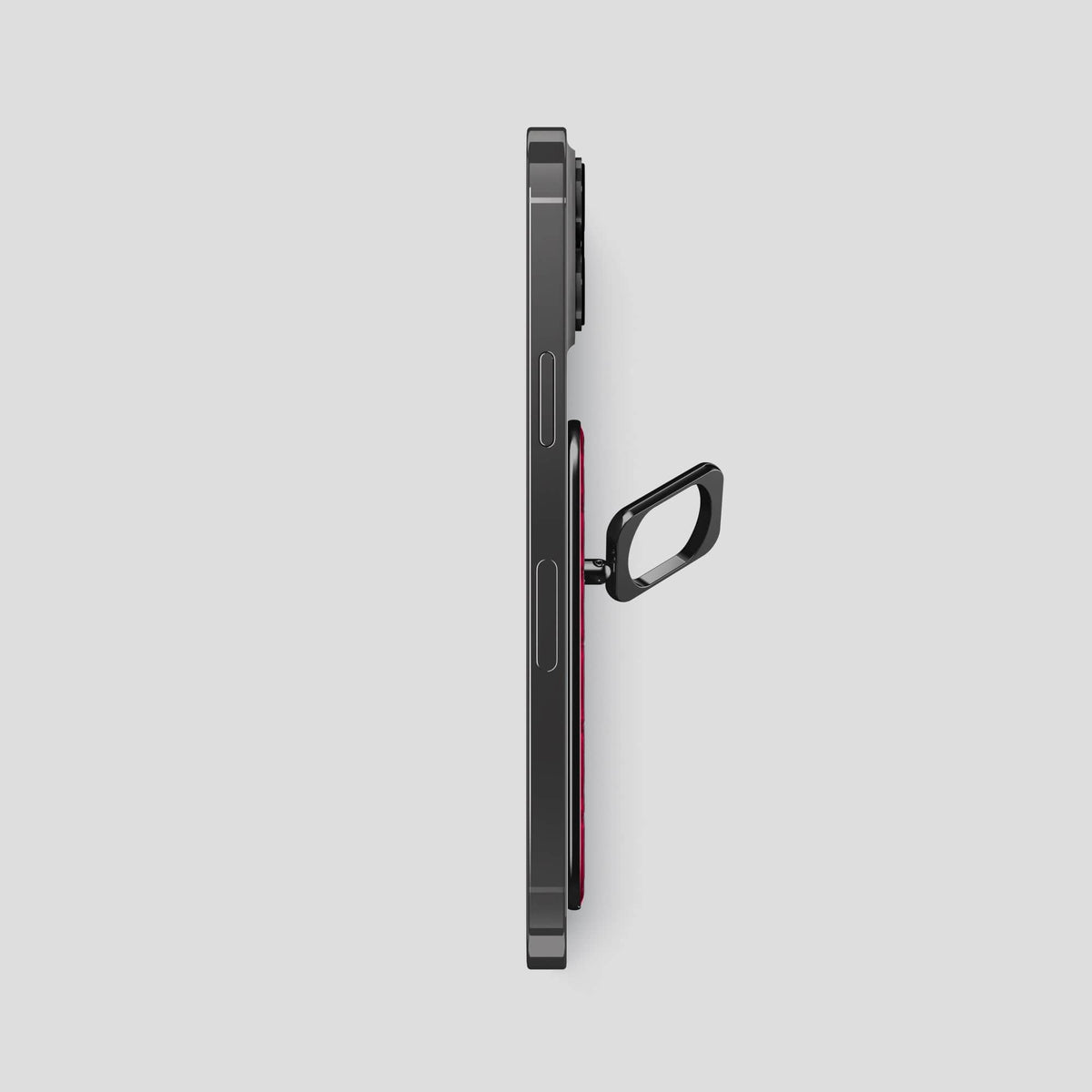 Bordeaux iPhone 14 Pro Max MagSafe Ring Ostrich with Black Metal -3 | Bordeaux-Black