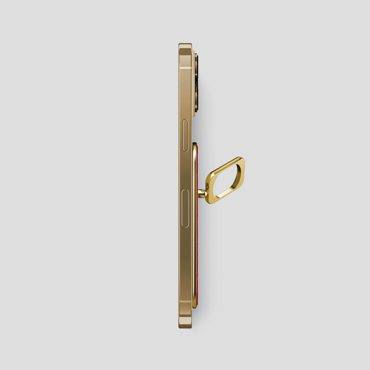 Bordeaux iPhone 14 Pro Max MagSafe Ring Ostrich with Gold Metal -3 | Bordeaux-Gold