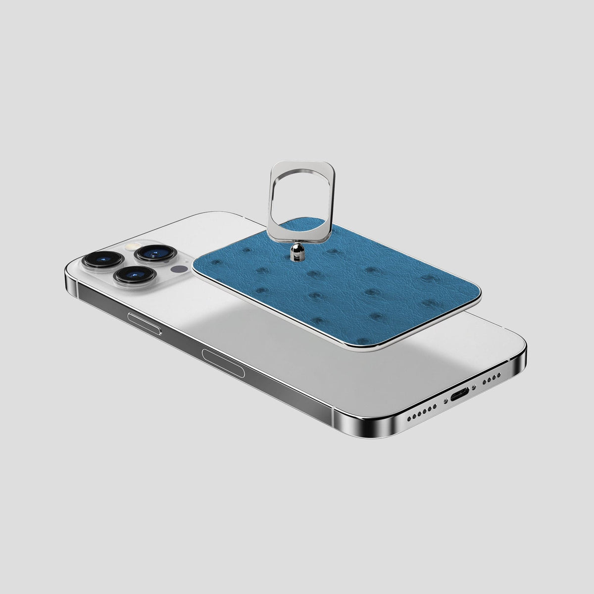 Blue-Jeans iPhone 14 Pro Max MagSafe Ring Ostrich with Steel Metal -4 | Blue-Jeans-Steel