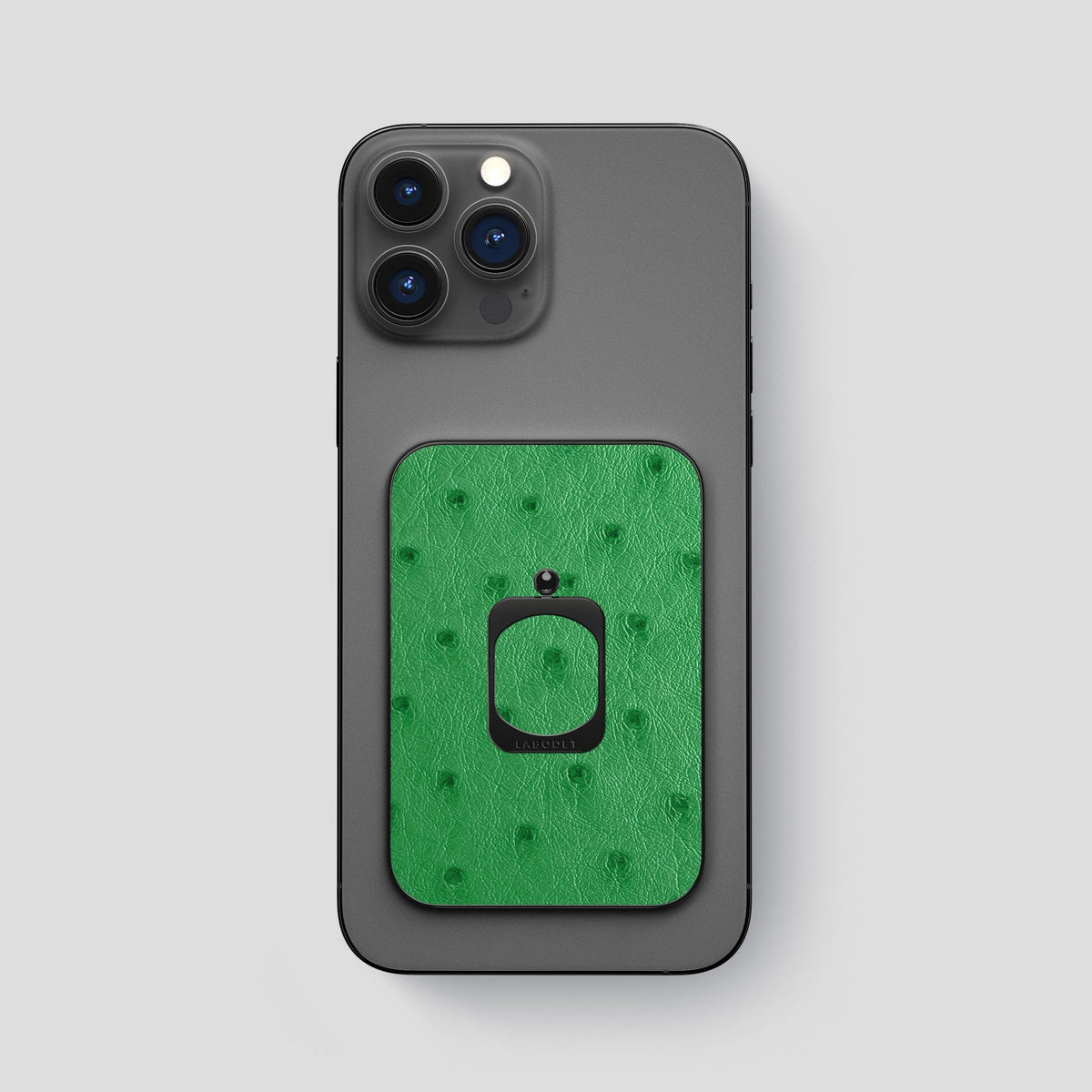 Kentucky Green iPhone 15 Pro Max MagSafe Ring Ostrich with Black Metal -1 | Kentucky-Green-Black