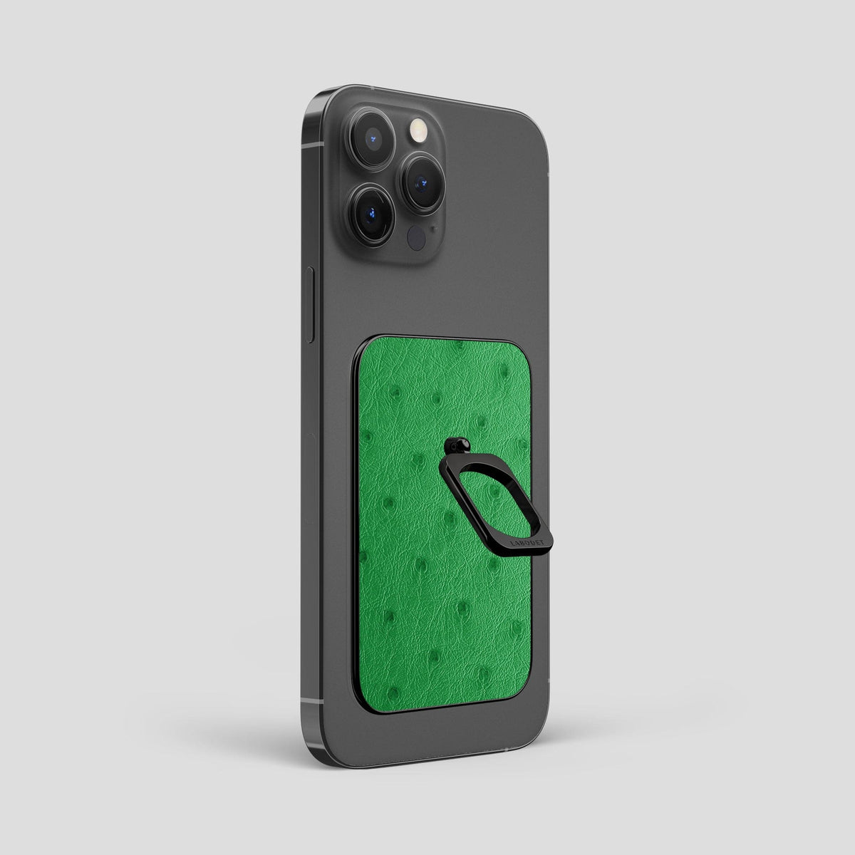 Kentucky Green iPhone 14 Pro Max MagSafe Ring Ostrich with Black Metal -2 | Kentucky-Green-Black