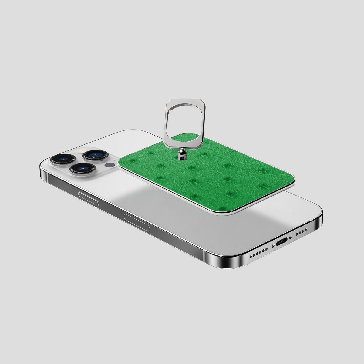 Kentucky Green iPhone 15 Pro Max MagSafe Ring Ostrich with Steel Metal -4 | Kentucky-Green-Steel
