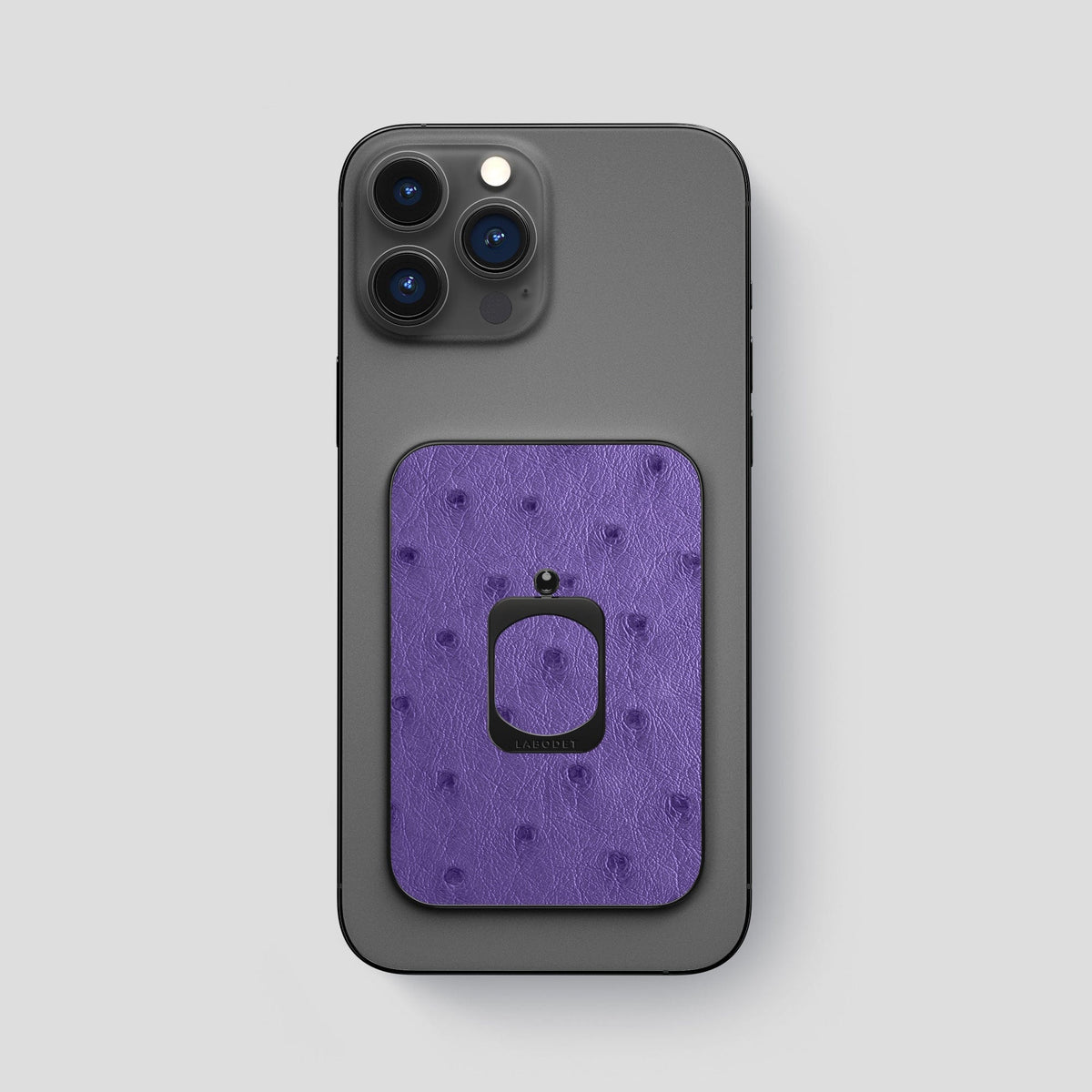 Purple iPhone 14 Pro Max MagSafe Ring Ostrich with Black Metal -1 | Purple-Black