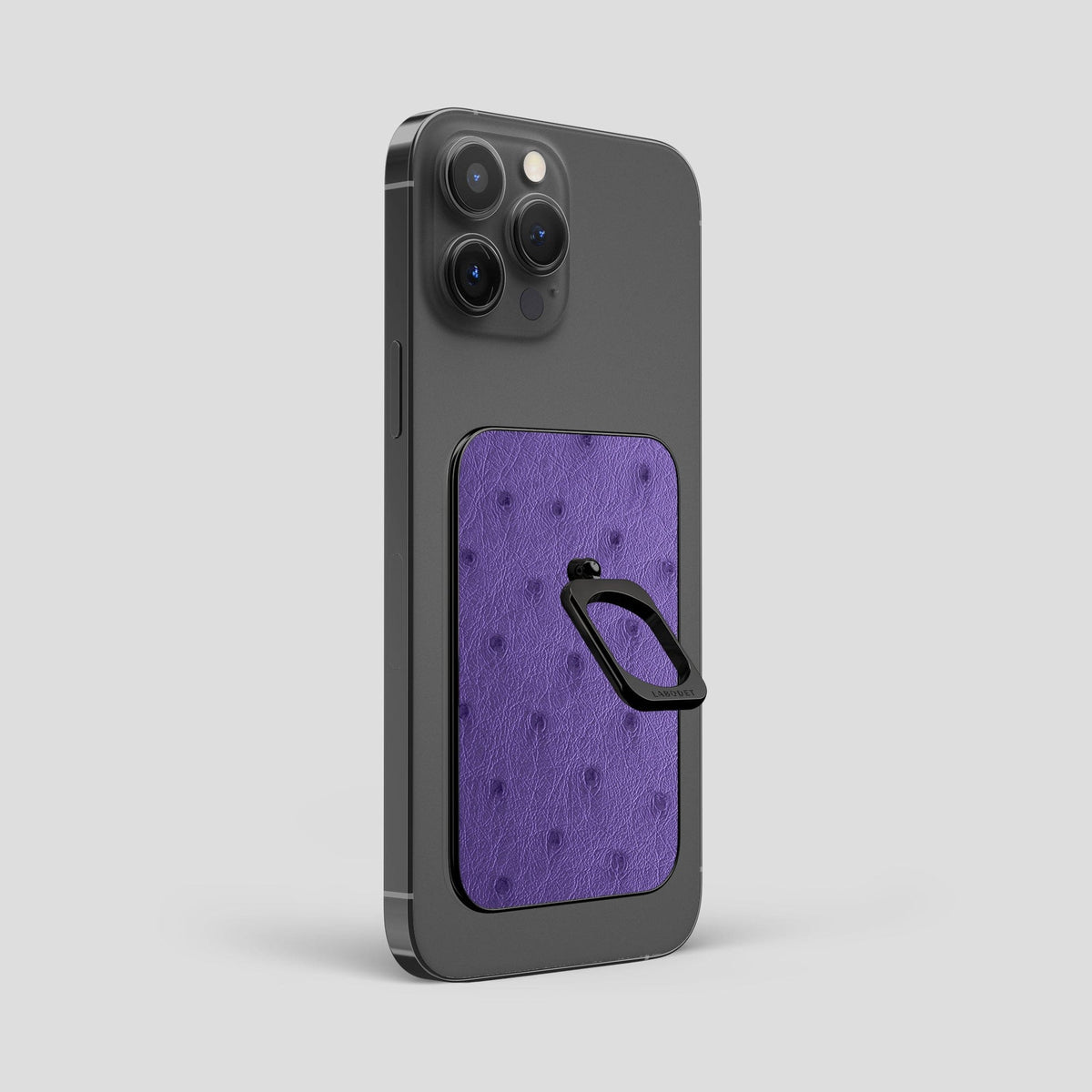 Purple iPhone 14 Pro Max MagSafe Ring Ostrich with Black Metal -2 | Purple-Black