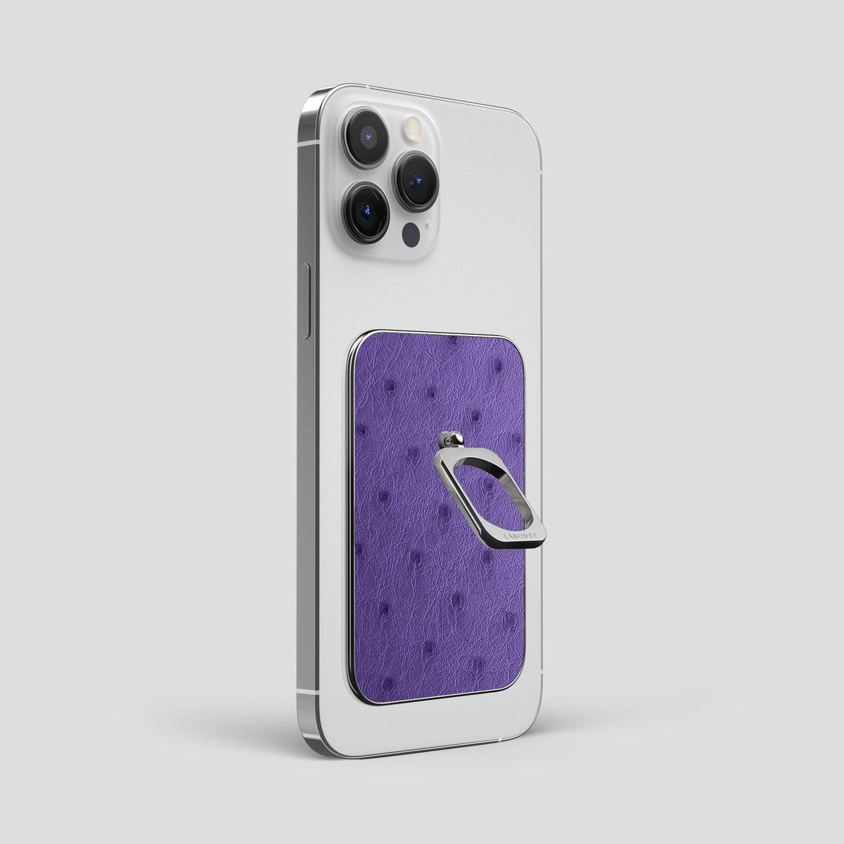 Purple iPhone 15 Pro Max MagSafe Ring Ostrich with Steel Metal -2 | Purple-Steel