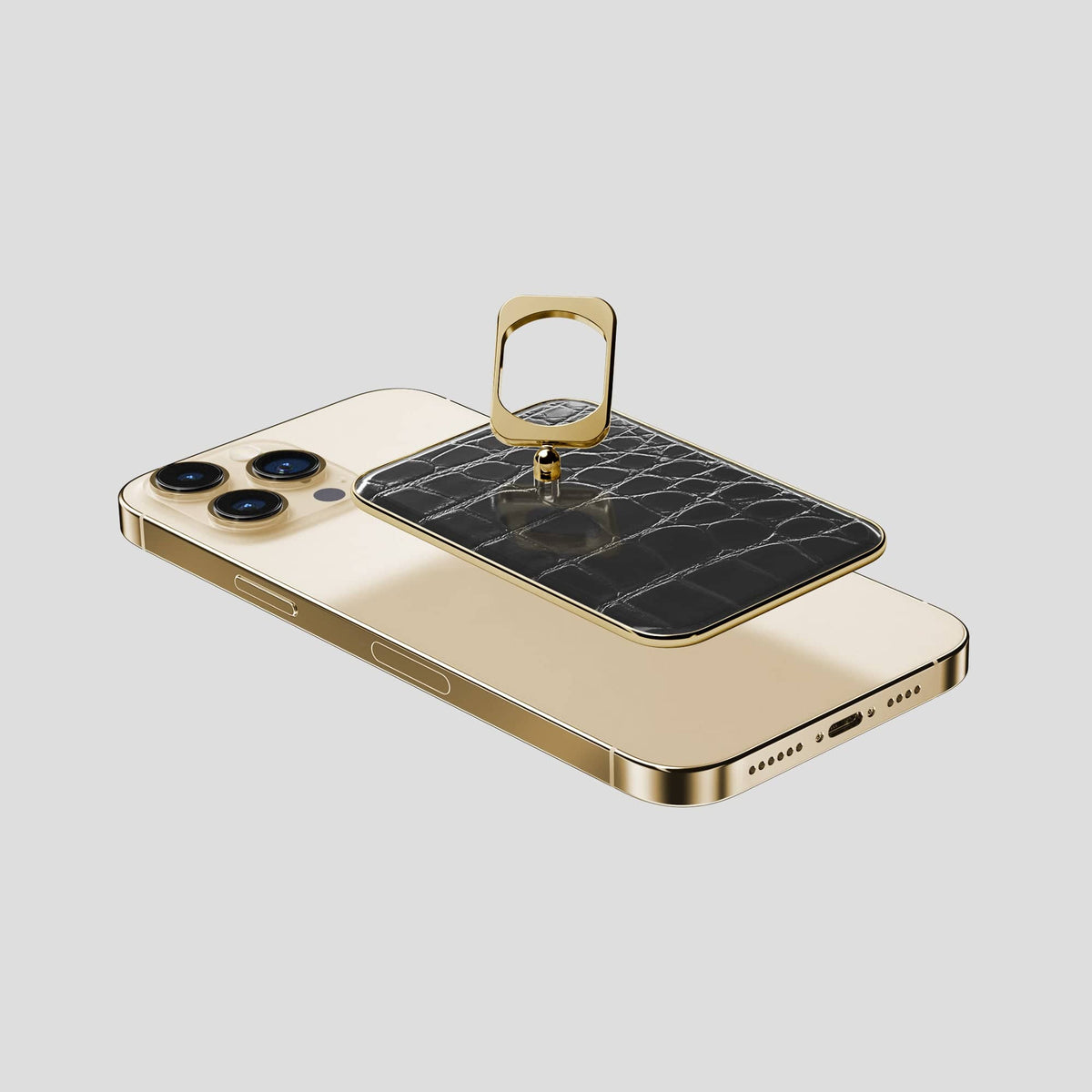 Havana-Black iPhone 14 Pro Max MagSafe Ring with Gold Metal -4 | Havana-Black-Gold
