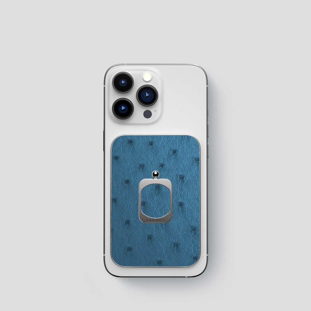 Blue-Jeans iPhone 15 Pro MagSafe Ring Ostrich with Steel Metal -1 | Blue-Jeans-Steel