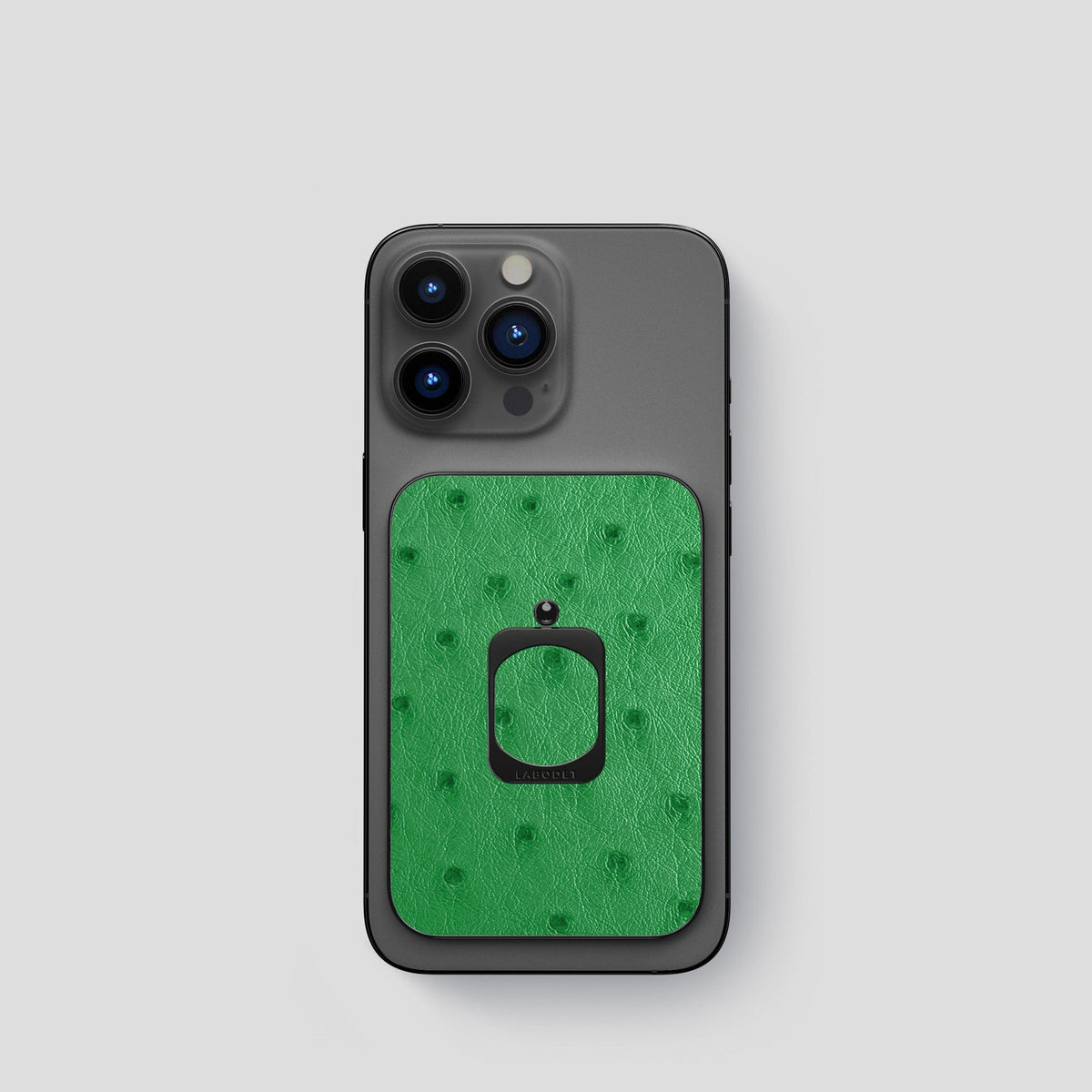 Kentucky Green iPhone 14 Pro MagSafe Ring Ostrich with Black Metal -1 | Kentucky-Green-Black