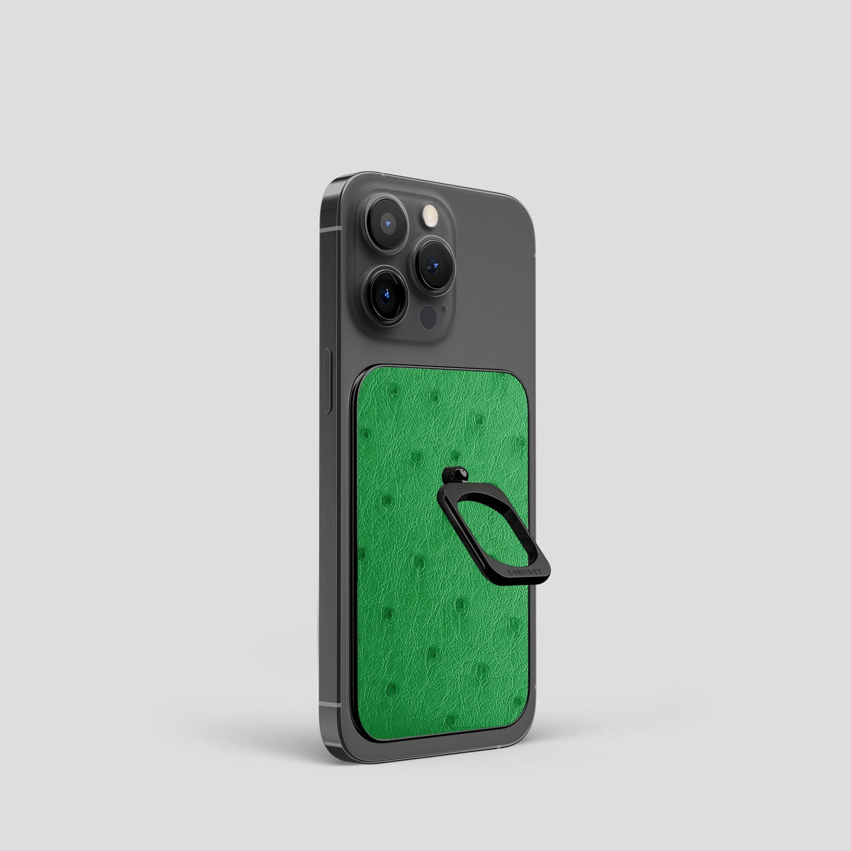 Kentucky Green iPhone 14 Pro MagSafe Ring Ostrich with Black Metal -2 | Kentucky-Green-Black