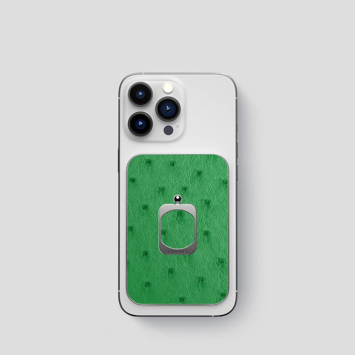 Kentucky Green iPhone 15 Pro MagSafe Ring Ostrich with Steel Metal -1 | Kentucky-Green-Steel