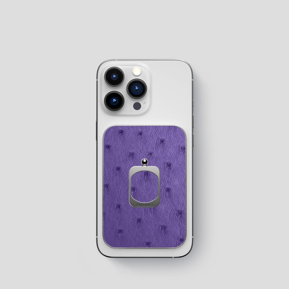 Purple iPhone 14 Pro MagSafe Ring Ostrich with Steel Metal -1 | Purple-Steel
