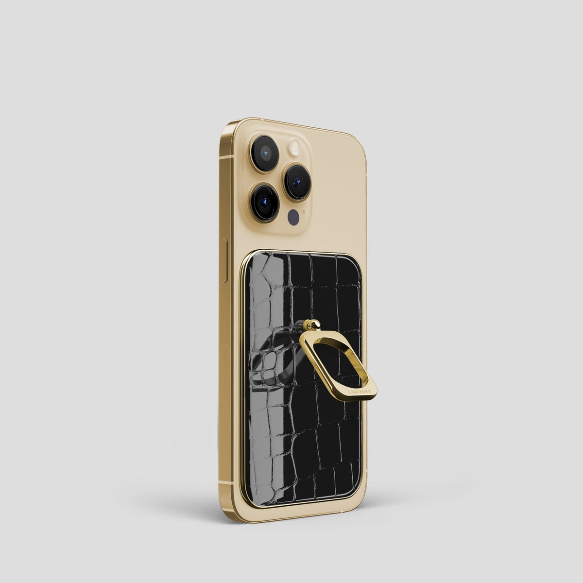 Black MagSafe Ring iPhone 14 Pro with Gold Metal -1 | Black-Gold