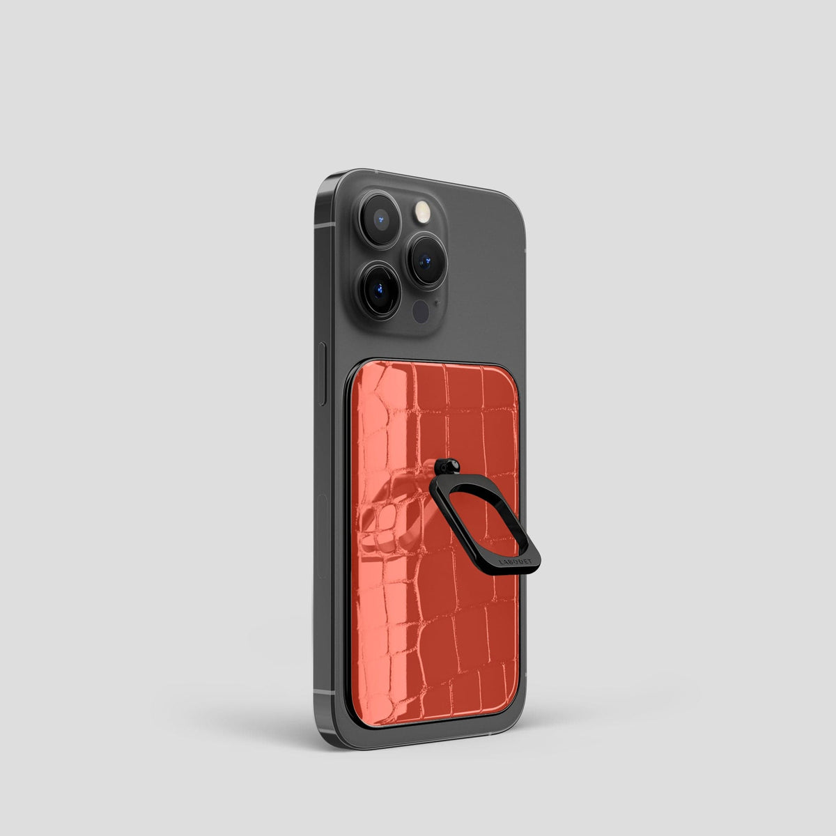 Coral Orange MagSafe Ring iPhone 14 Pro with Black Metal -1 | Coral-Orange-Black