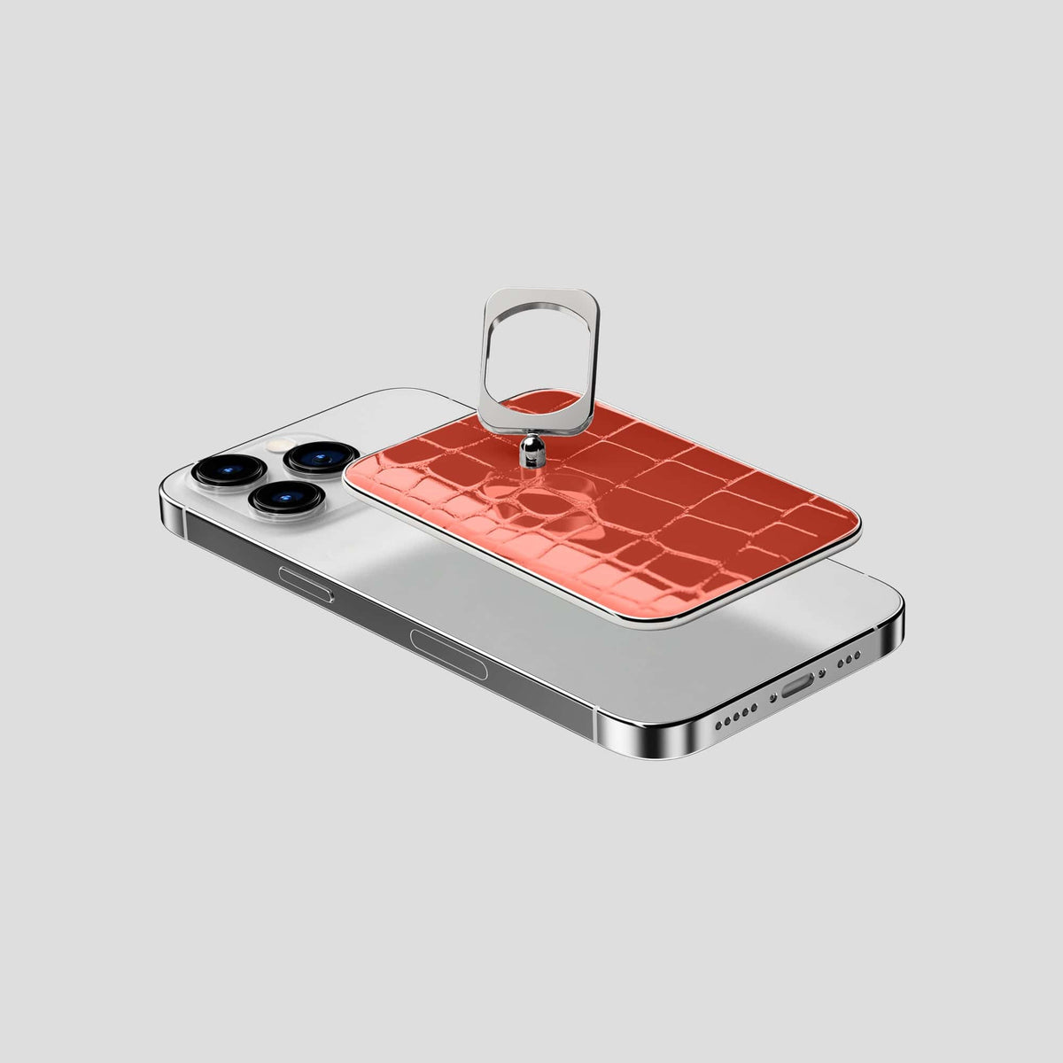 Coral Orange MagSafe Ring iPhone 14 Pro with Steel Metal -4 | Coral-Orange-Steel