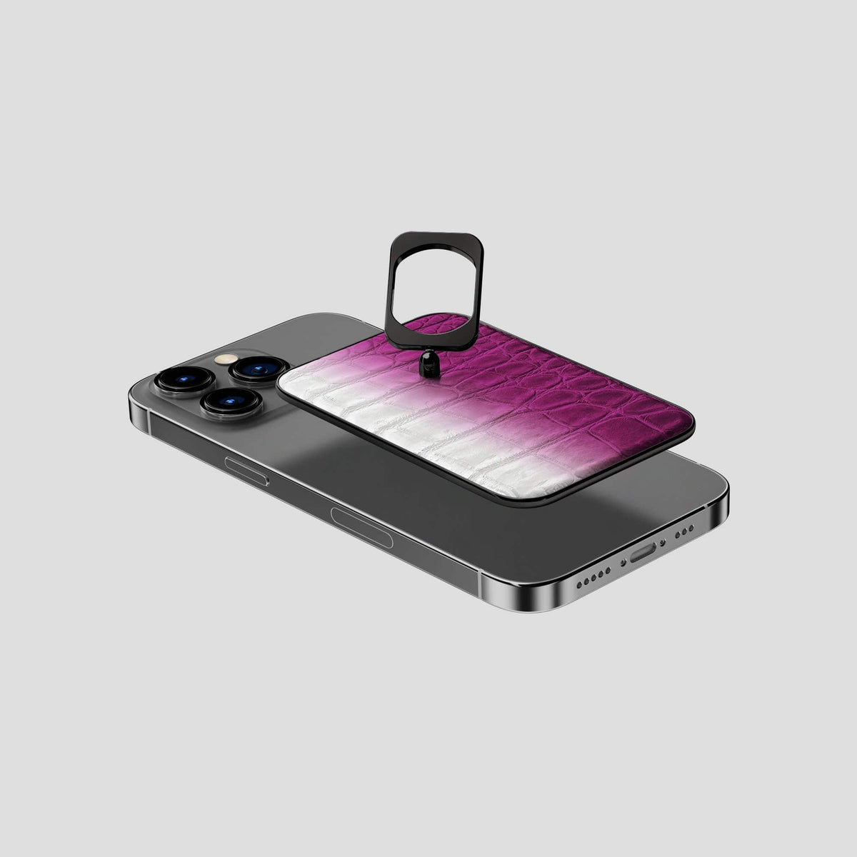 Fuchsia iPhone 14 Pro Himalaya MagSafe Ring with Black Metal -4 | Fuchsia-Black