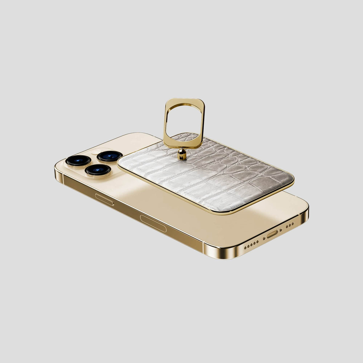 Grey iPhone 14 Pro Himalaya MagSafe Ring with Gold Metal -4 | Grey-Gold