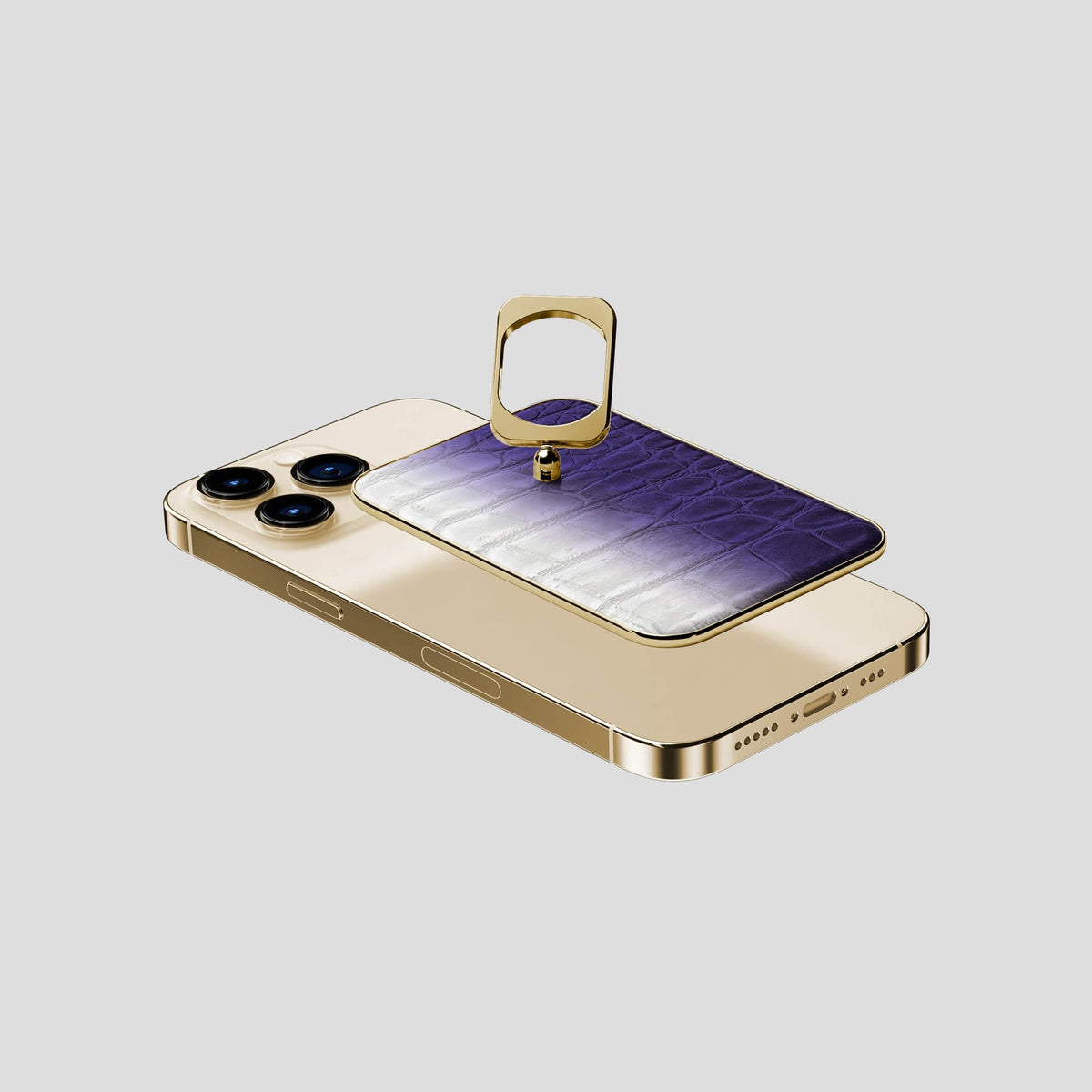 Purple iPhone 14 Pro Himalaya MagSafe Ring with Gold Metal -4 | Purple-Gold