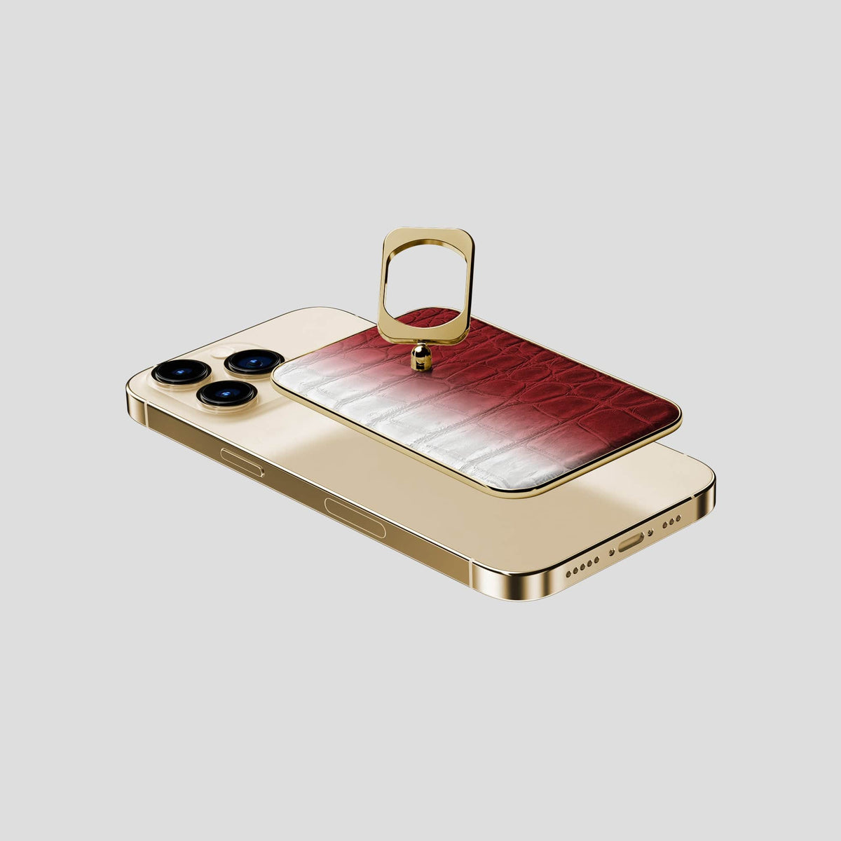Red iPhone 14 Pro Himalaya MagSafe Ring with Gold Metal -4 | Red-Gold