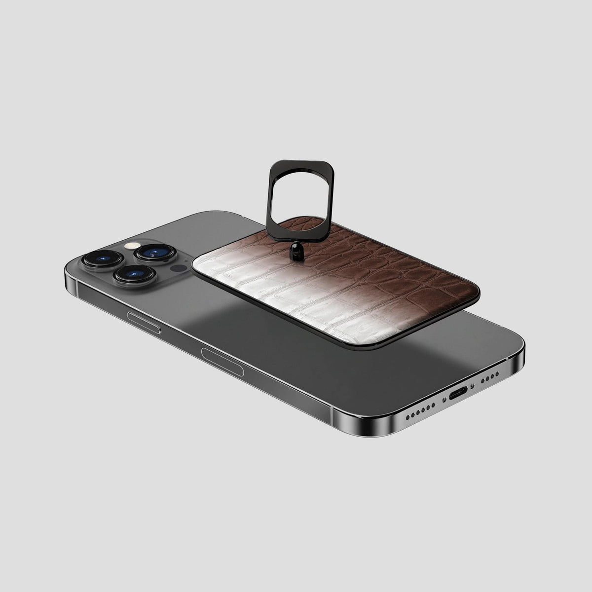 Dark Brown iPhone 14 Pro Max Himalaya MagSafe Ring with Black Metal -4 | Dark-Brown-Black