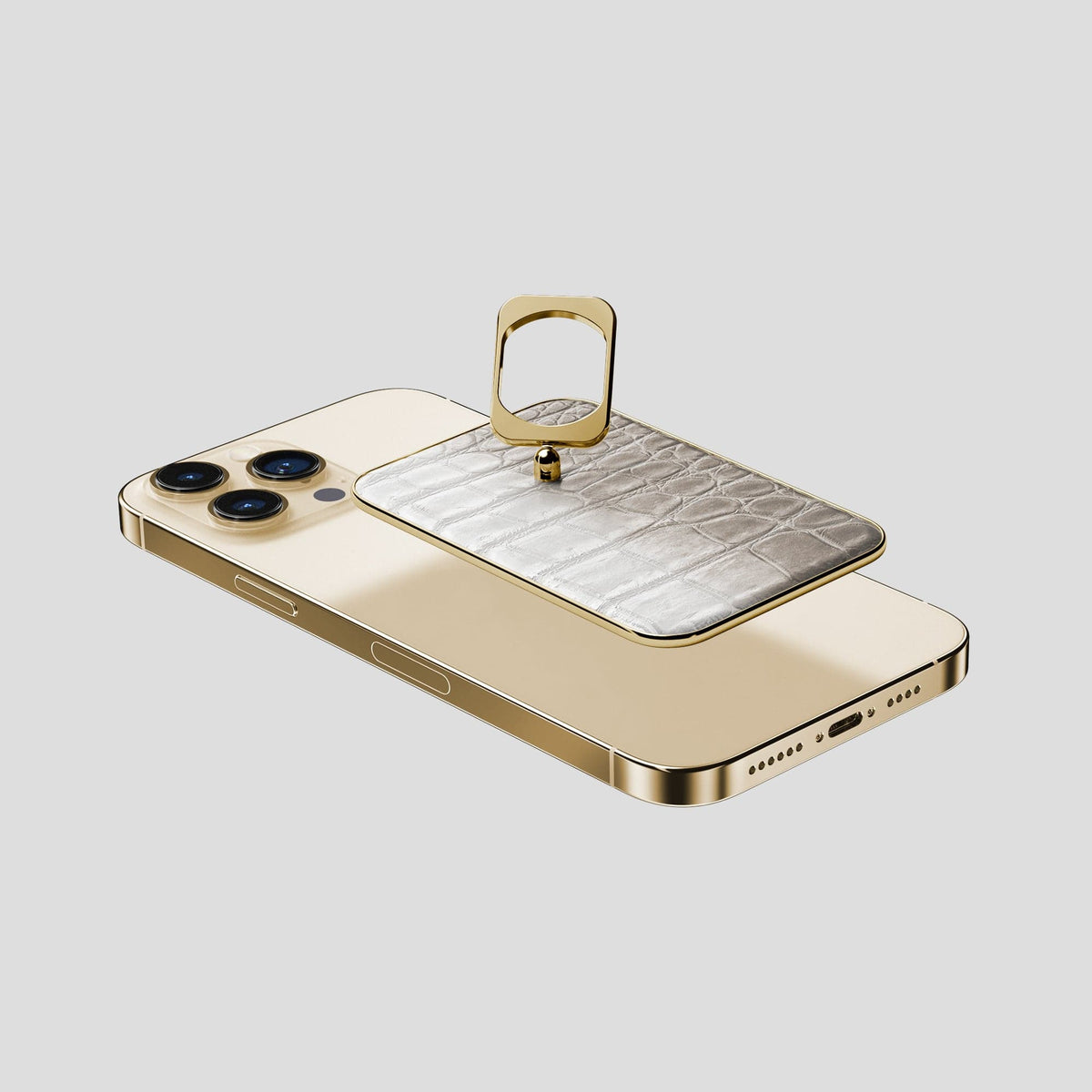 Grey iPhone 14 Pro Max Himalaya MagSafe Ring with Gold Metal -4 | Grey-Gold