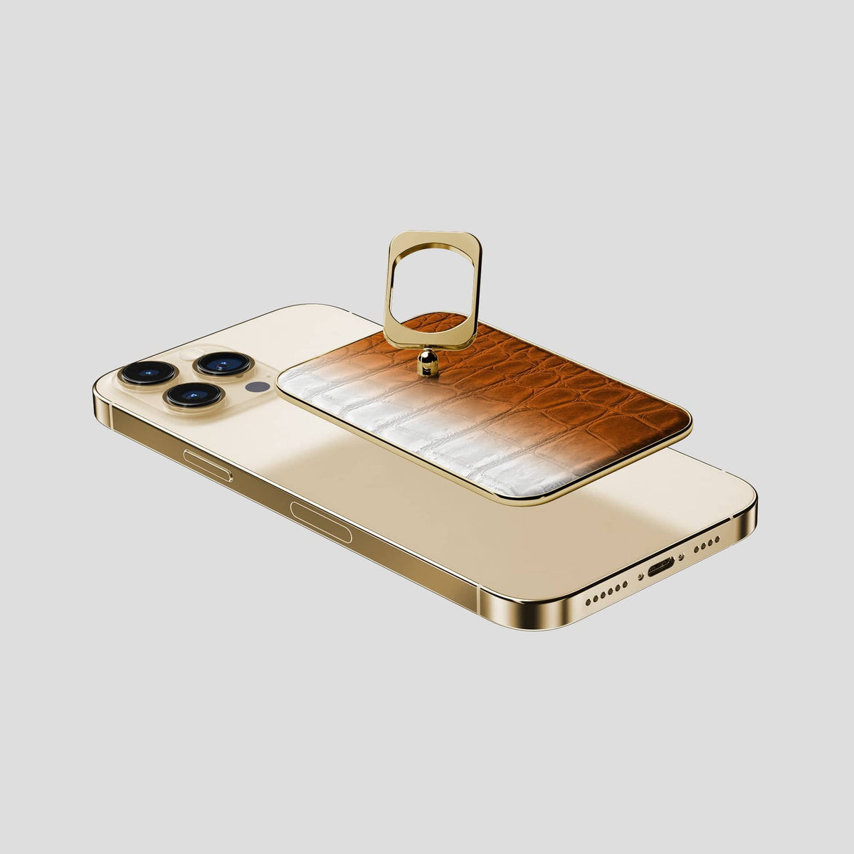 Orange iPhone 14 Pro Max Himalaya MagSafe Ring with Gold Metal -4 | Orange-Gold