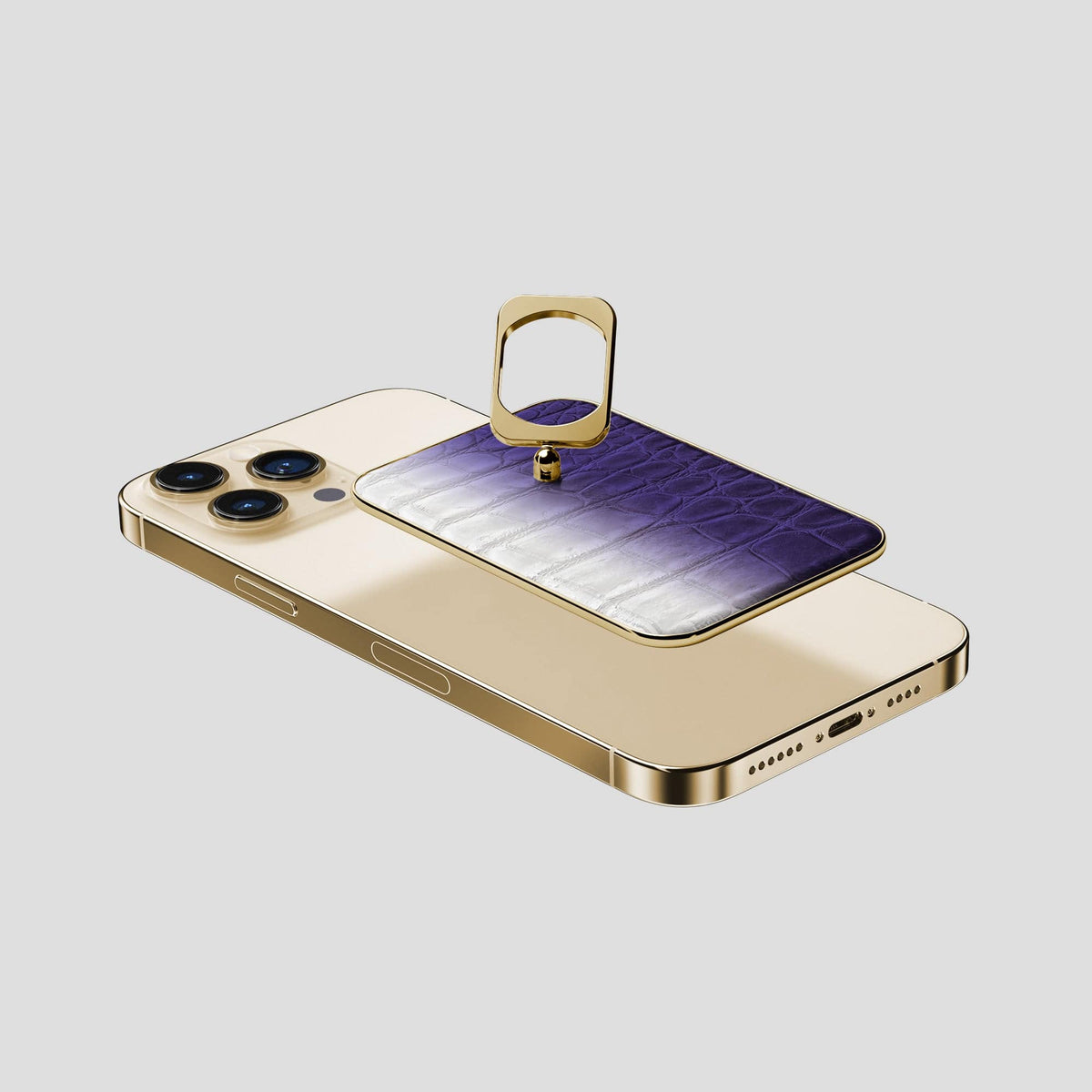 Purple iPhone 14 Pro Max Himalaya MagSafe Ring with Gold Metal -4 | Purple-Gold