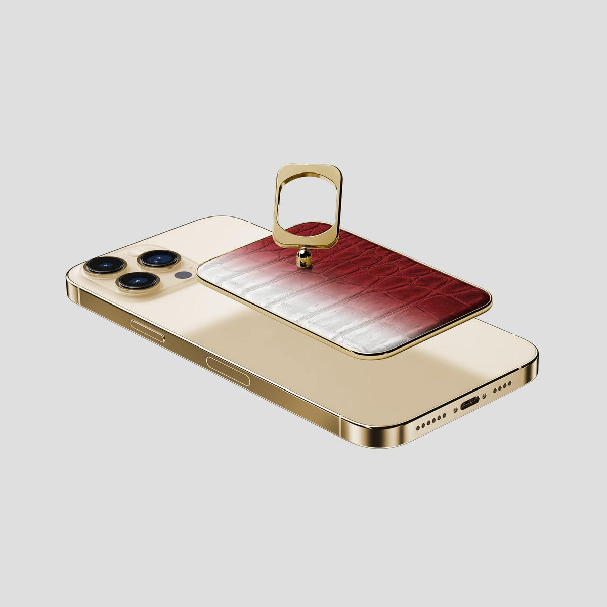 Red iPhone 14 Pro Max Himalaya MagSafe Ring with Gold Metal -4 | Red-Gold