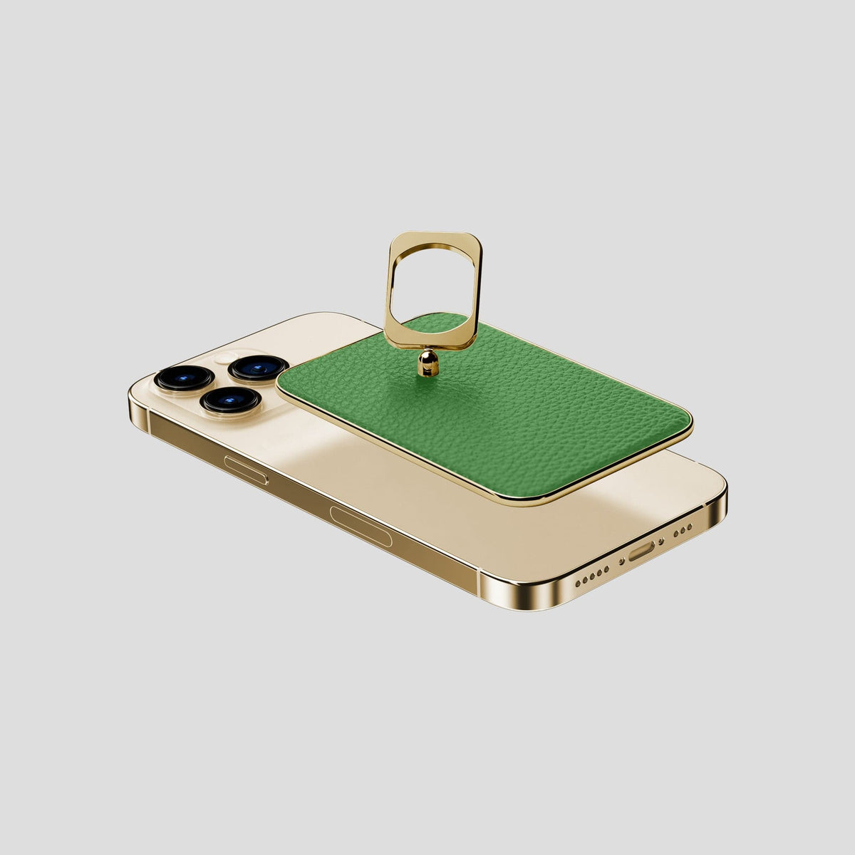 Herb iPhone 15 Pro MagSafe Ring Calf with Gold Metal -4 | Herb-Gold