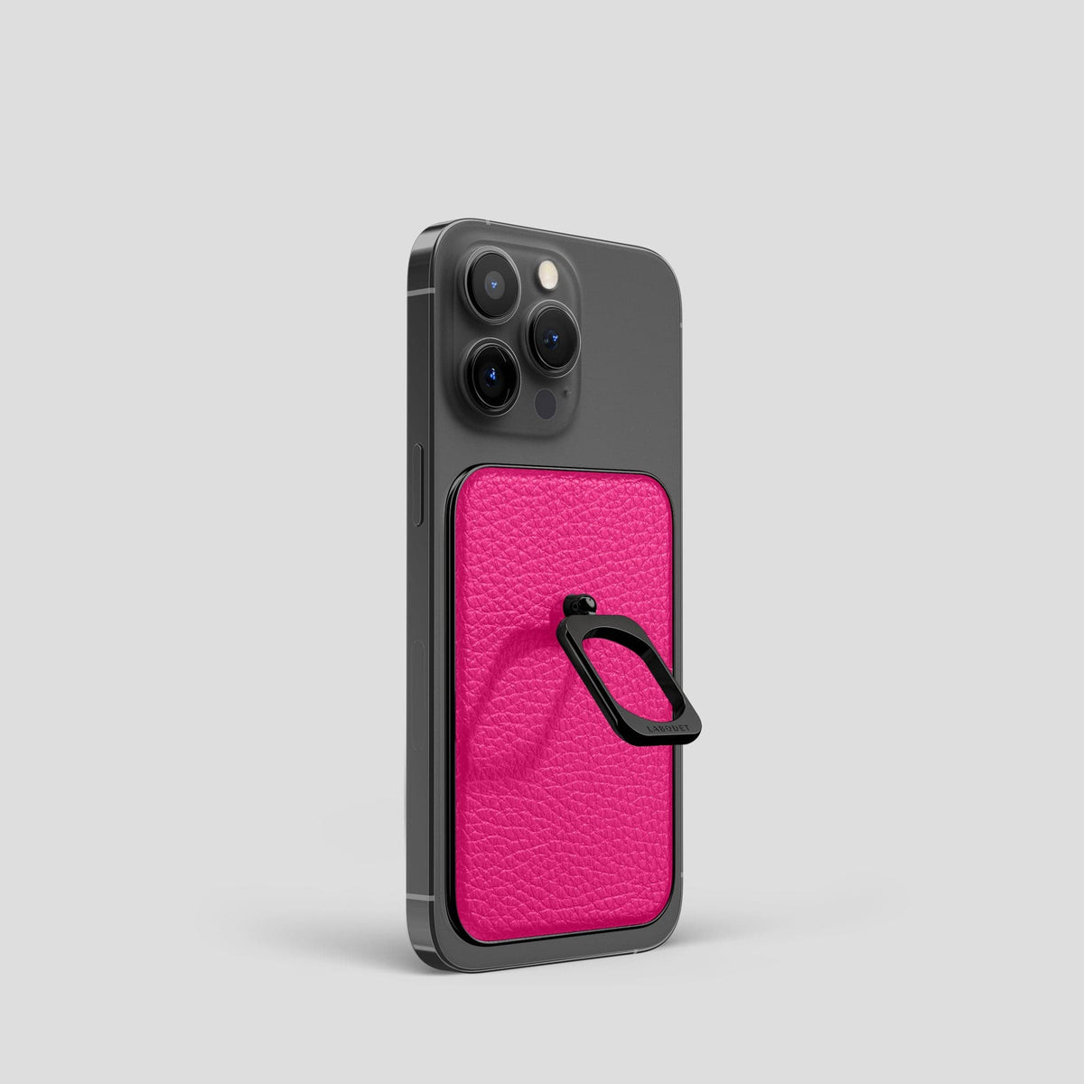 Magenta iPhone 15 Pro MagSafe Ring Calf with Black Metal -1 | Magenta-Black