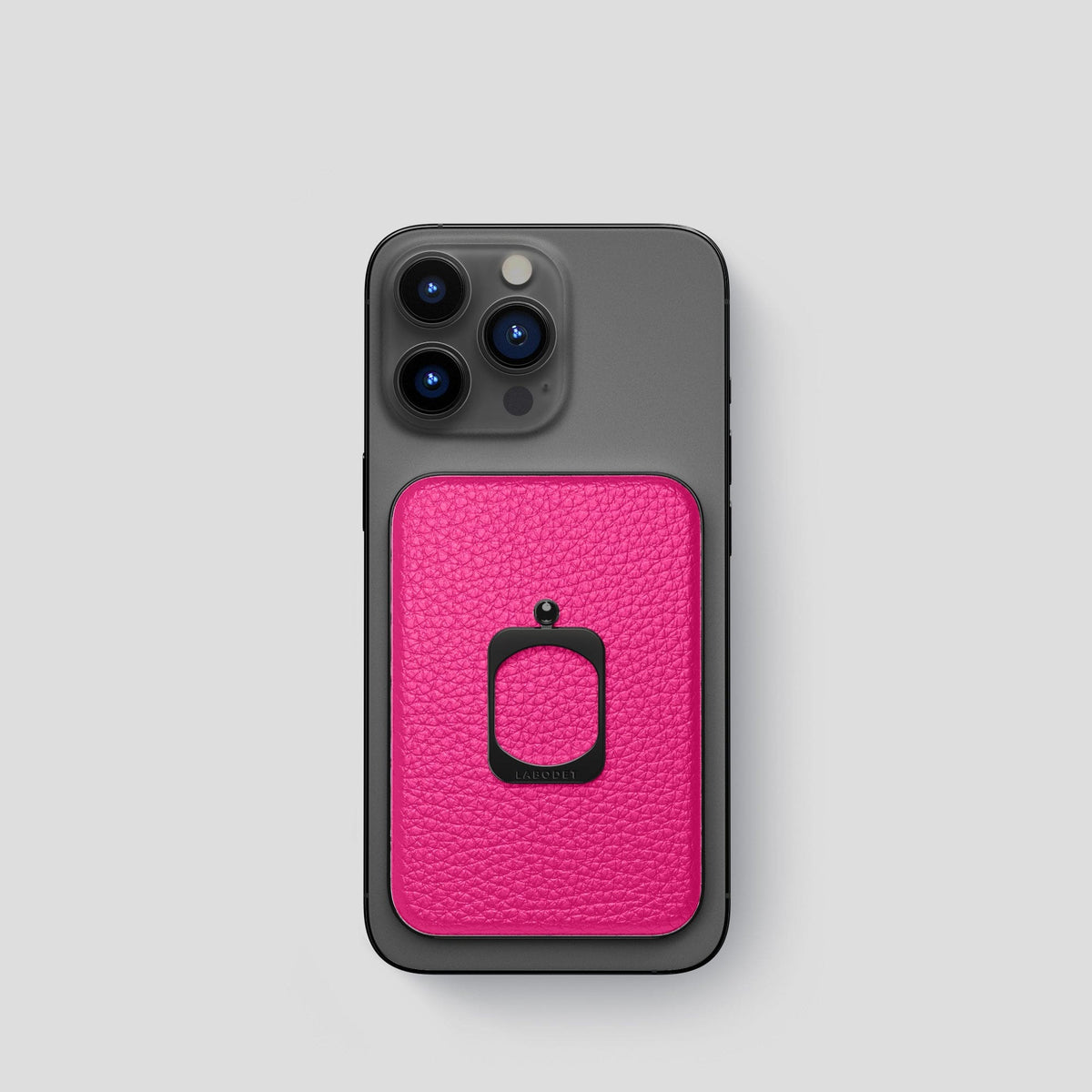 Magenta iPhone 15 Pro MagSafe Ring Calf with Black Metal -2 | Magenta-Black