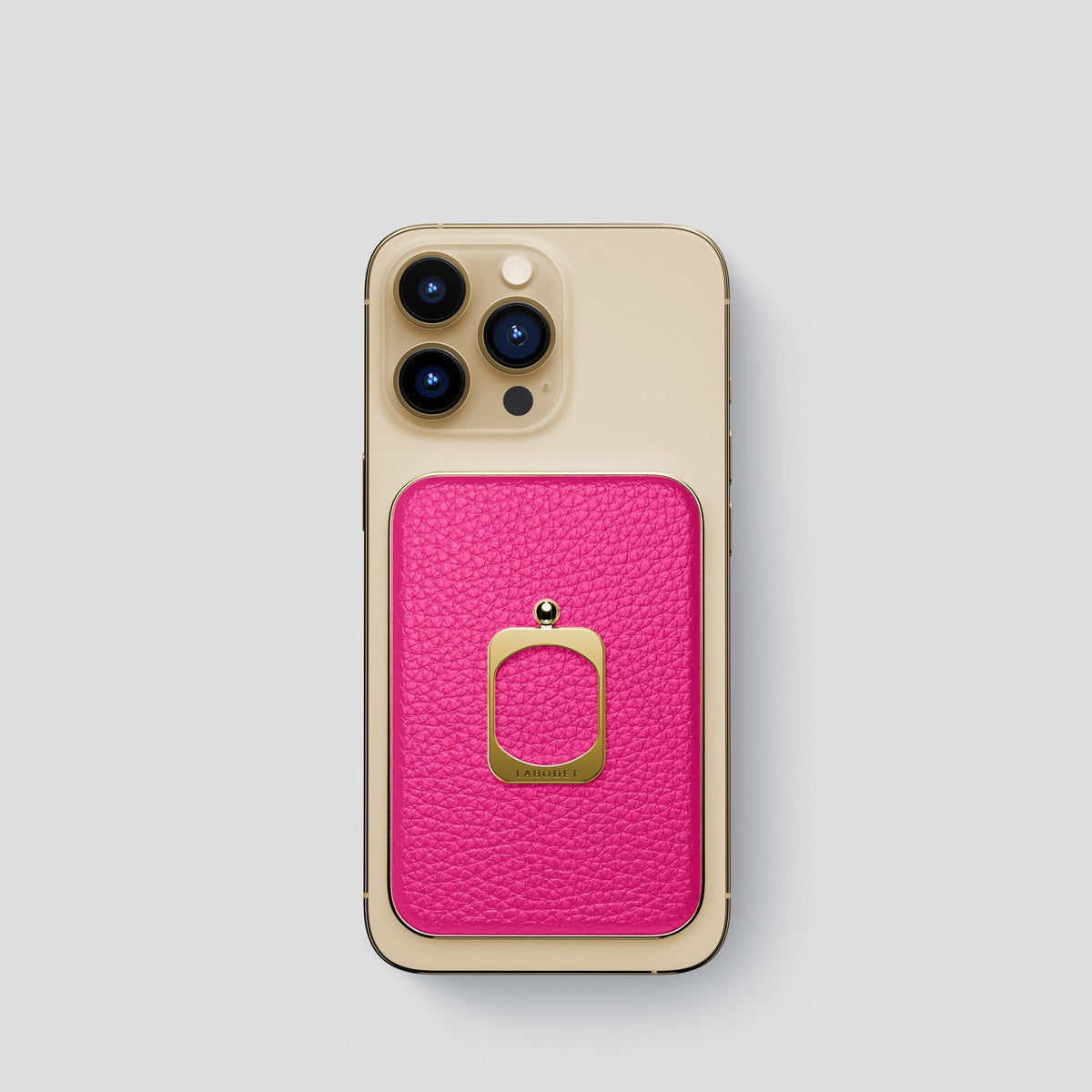 Magenta iPhone 15 Pro MagSafe Ring Calf with Gold Metal -2 | Magenta-Gold