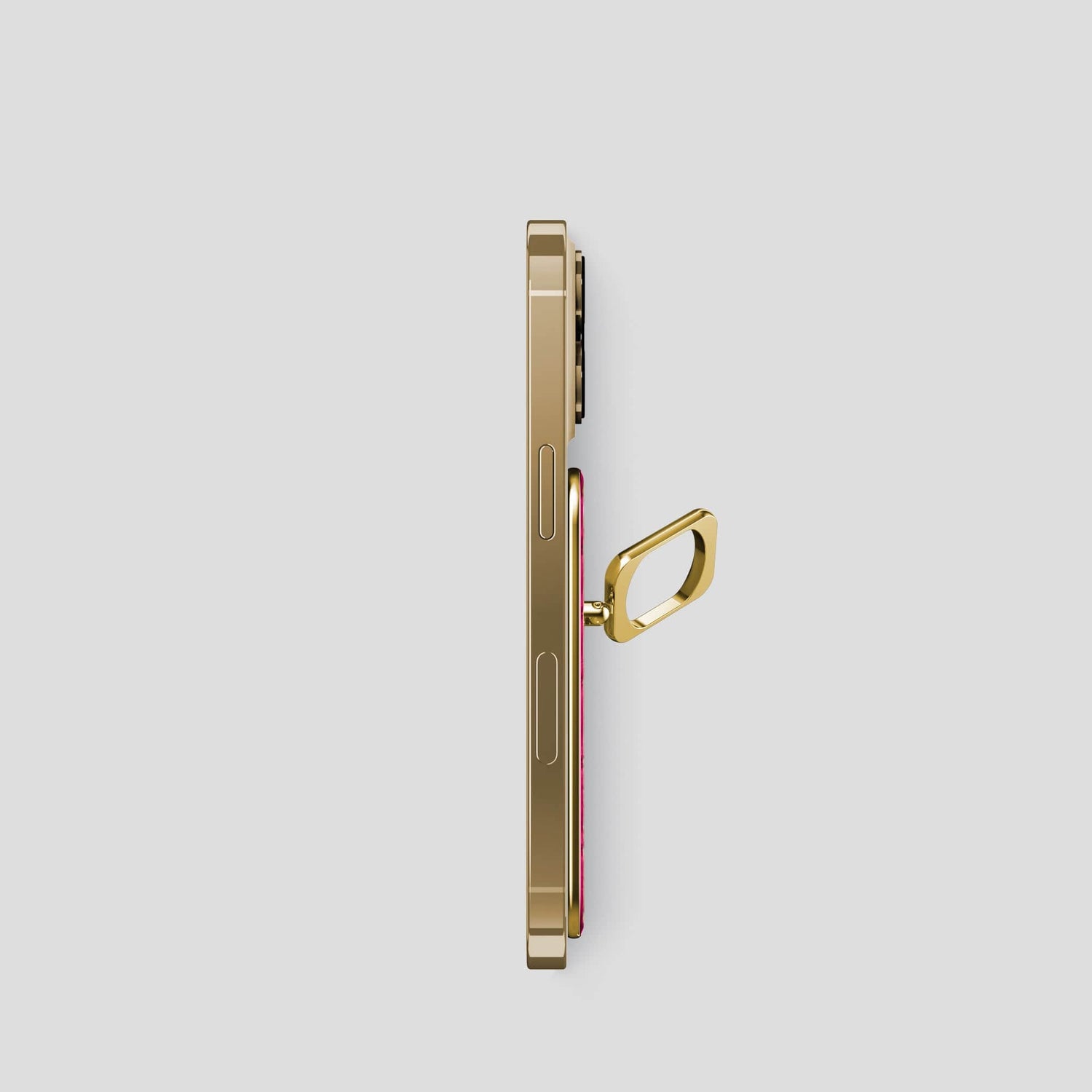 Magenta iPhone 15 Pro MagSafe Ring Calf with Gold Metal -3 | Magenta-Gold