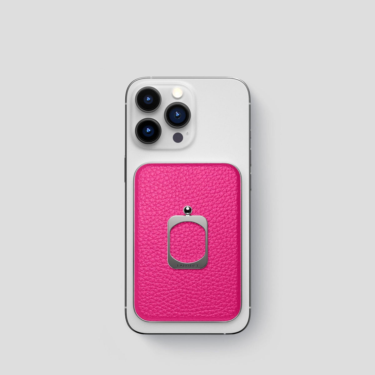 Magenta iPhone 15 Pro MagSafe Ring Calf with Steel Metal -2 | Magenta-Steel