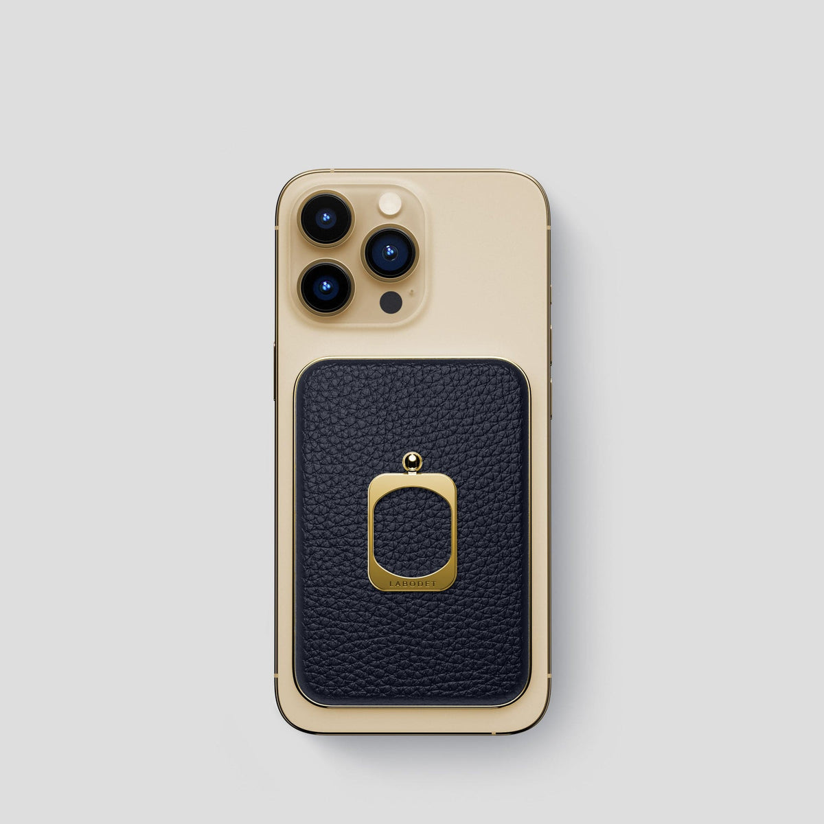 Marine iPhone 15 Pro MagSafe Ring Calf with Gold Metal -2 | Marine-Gold