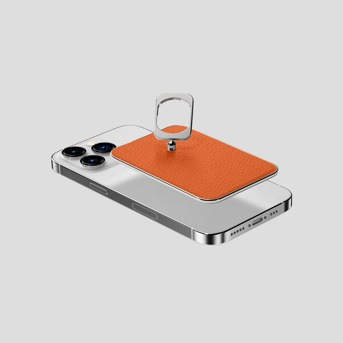 Orange iPhone 15 Pro MagSafe Ring Calf with Steel Metal -4 | Orange-Steel