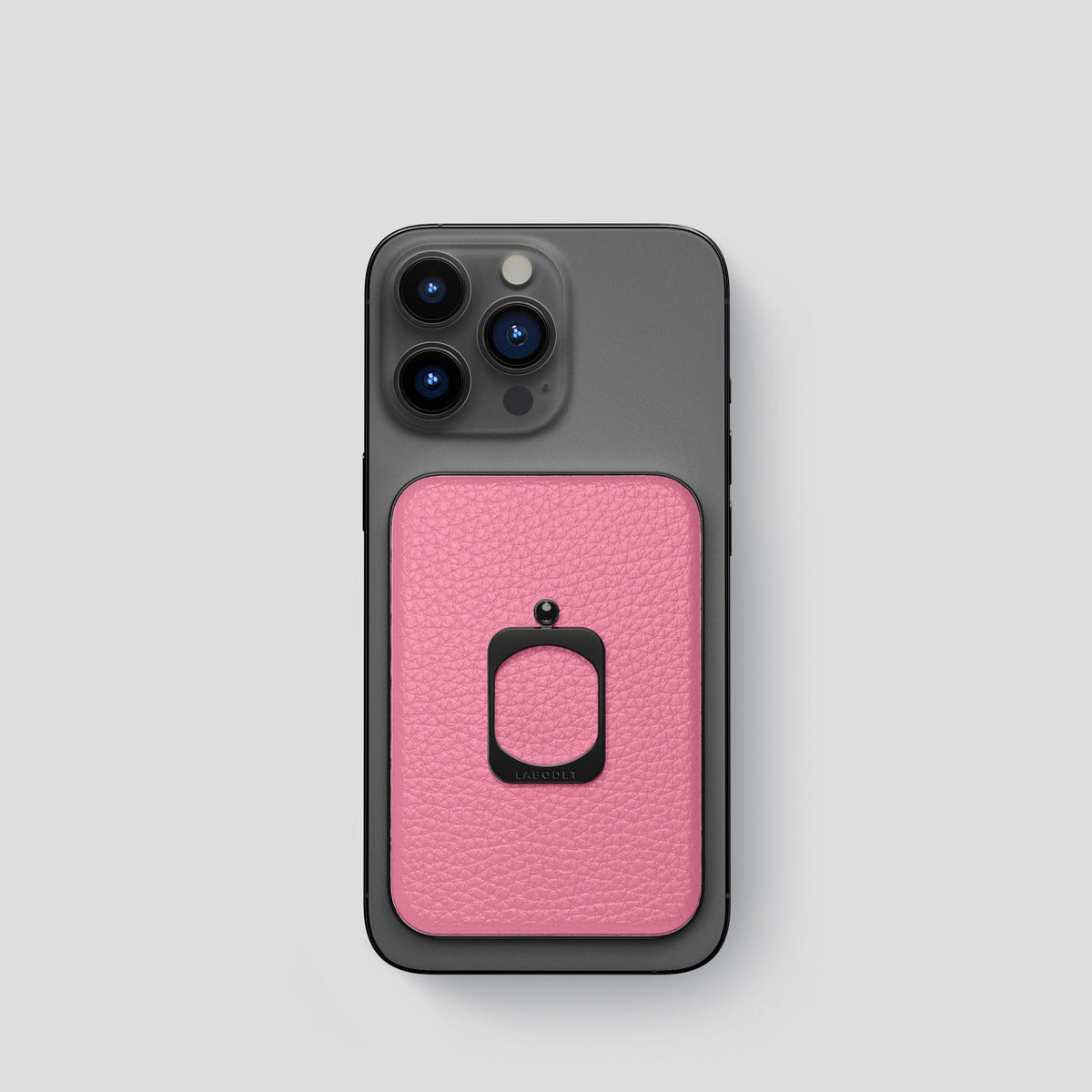 Pink iPhone 15 Pro MagSafe Ring Calf with Black Metal -2 | Pink-Black