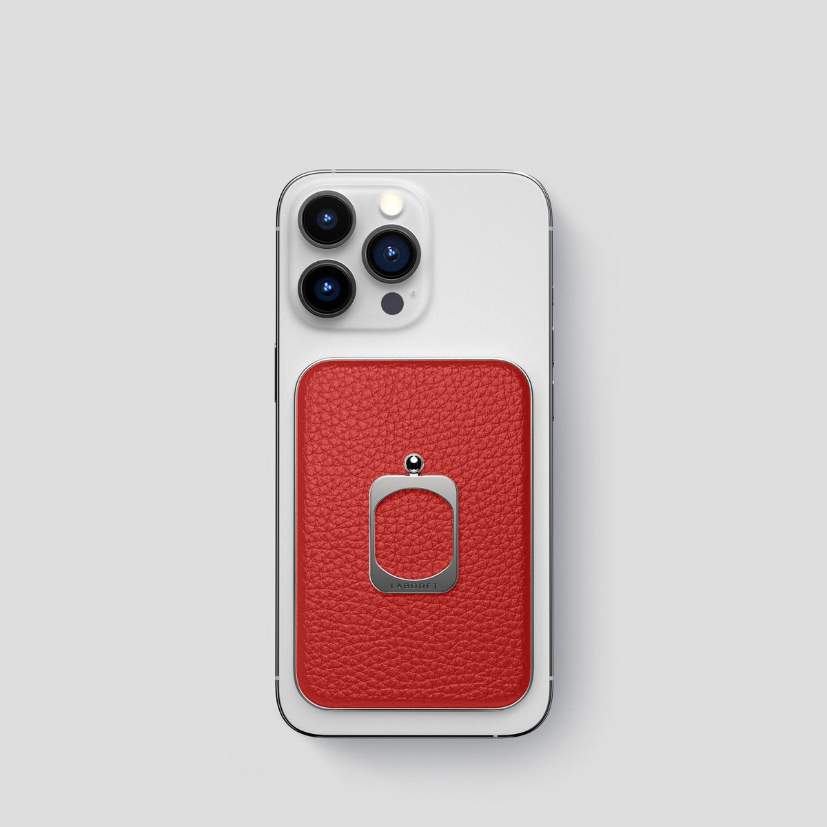 Red iPhone 15 Pro MagSafe Ring Calf with Steel Metal -2 | Red-Steel