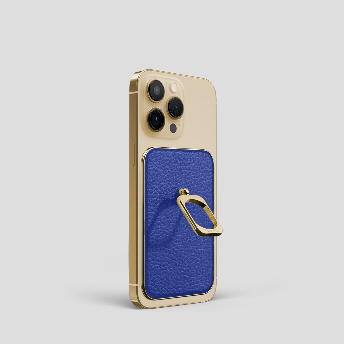 Royal Blue iPhone 15 Pro MagSafe Ring Calf with Gold Metal -1 | Royal-Blue-Gold