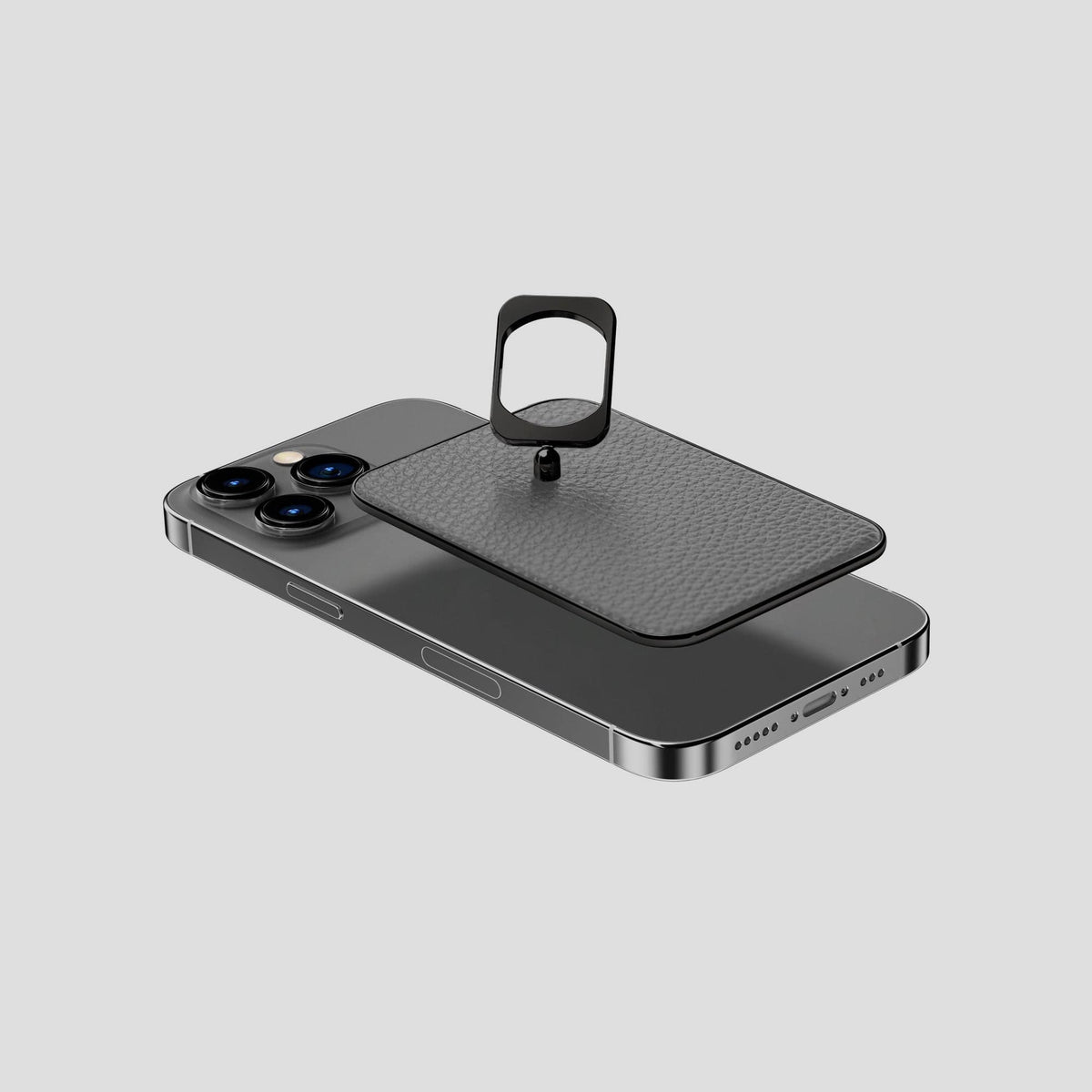 Souris iPhone 15 Pro MagSafe Ring Calf with Black Metal -4 | Souris-Black