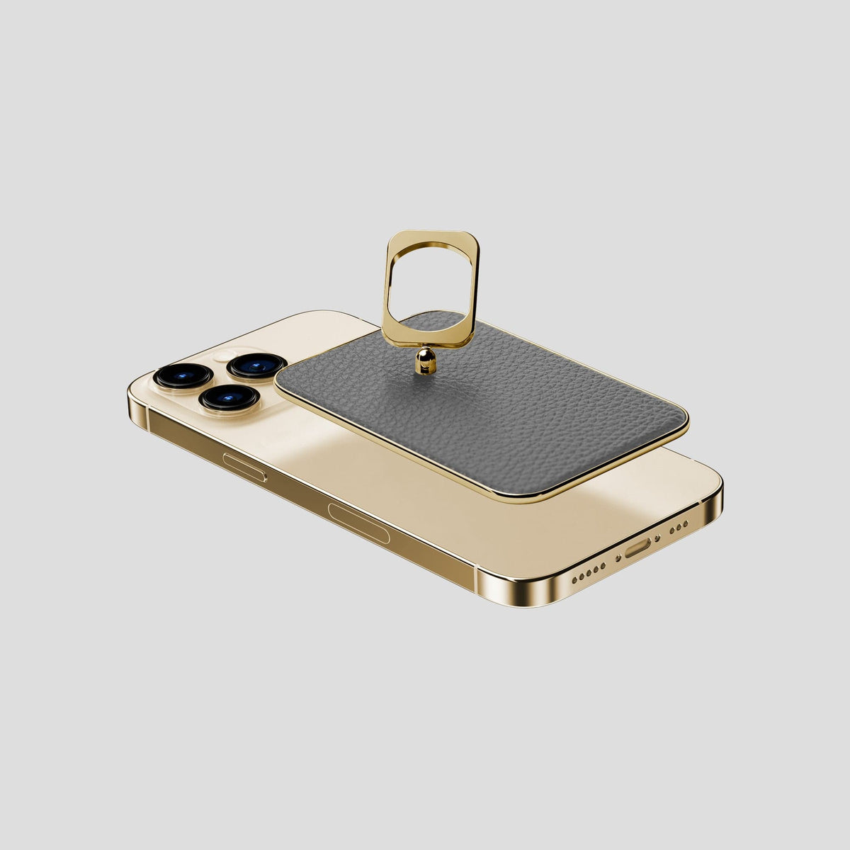 Souris iPhone 15 Pro MagSafe Ring Calf with Gold Metal -4 | Souris-Gold