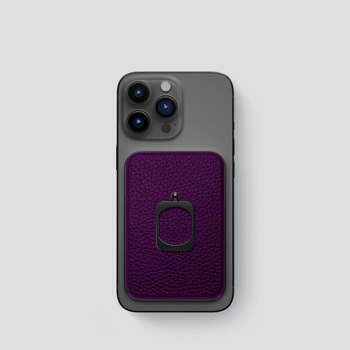Violet iPhone 15 Pro MagSafe Ring Calf with Black Metal -2 | Violet-Black