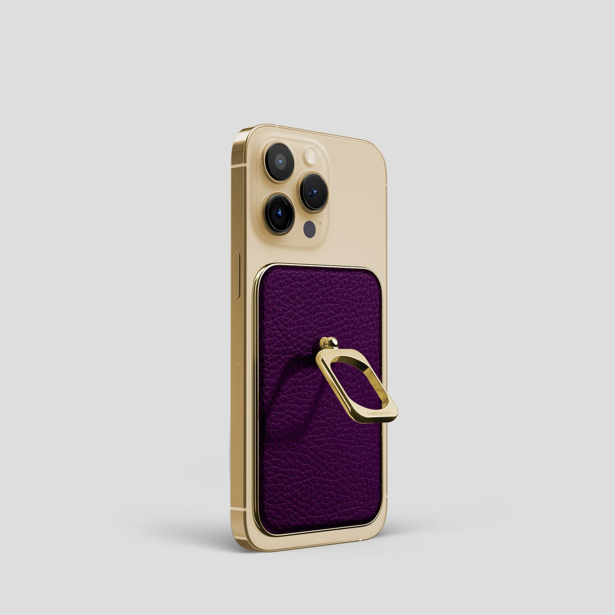 Violet iPhone 15 Pro MagSafe Ring Calf with Gold Metal -1 | Violet-Gold