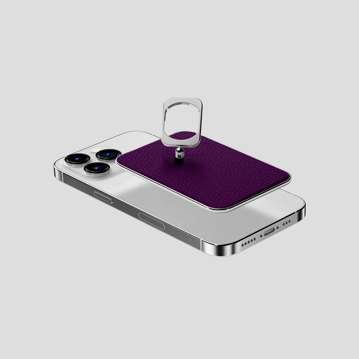 Violet iPhone 15 Pro MagSafe Ring Calf with Steel Metal -4 | Violet-Steel