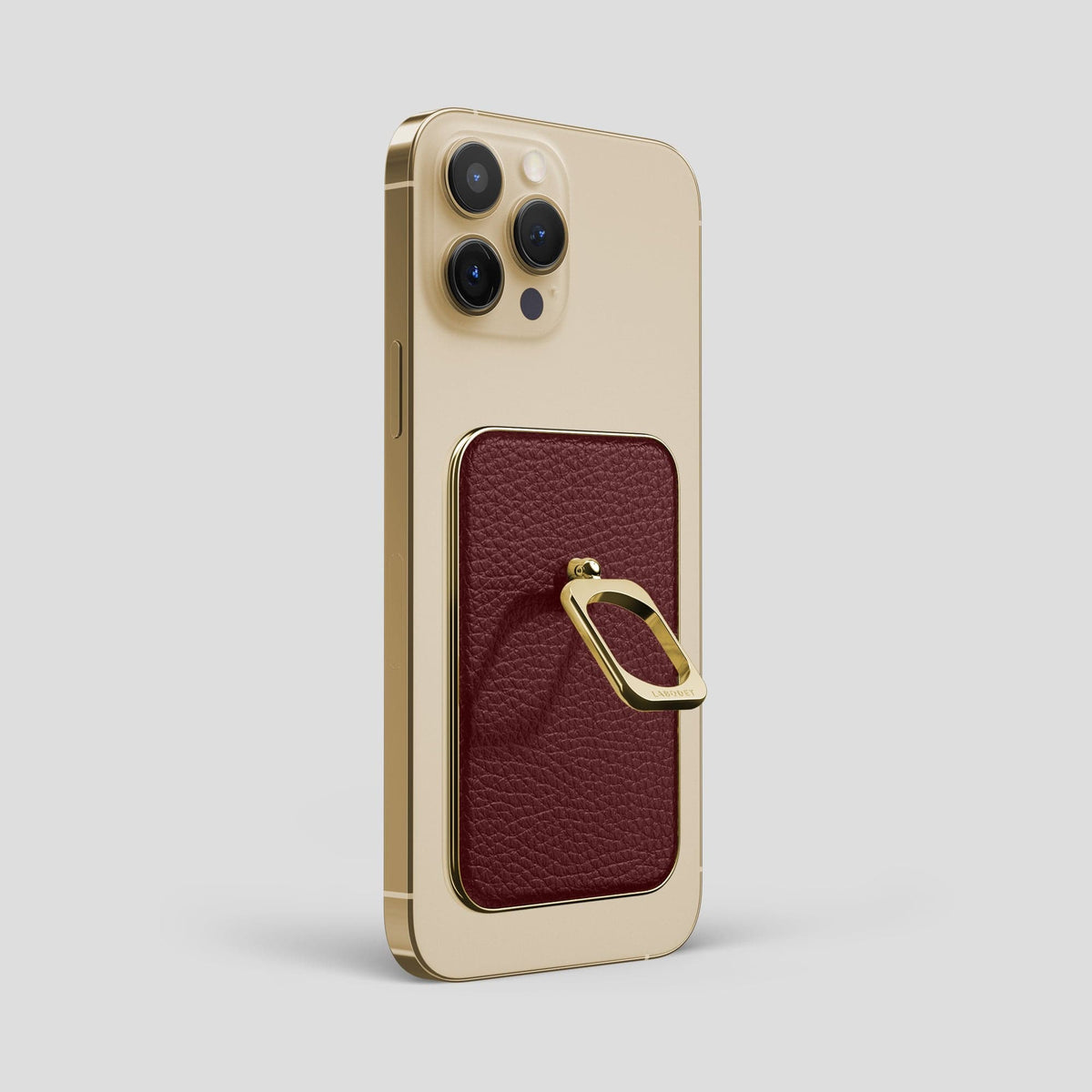 Bordeaux iPhone 15 Pro Max MagSafe Ring Calf with Gold Metal -1 | Bordeaux-Gold