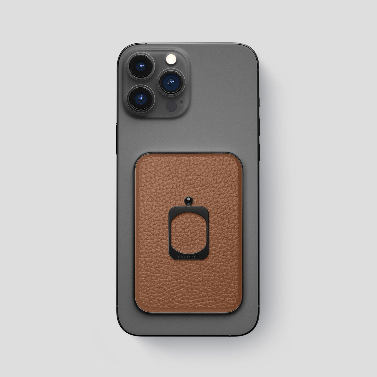 Caramel iPhone 15 Pro Max MagSafe Ring Calf with Black Metal -2 | Caramel-Black