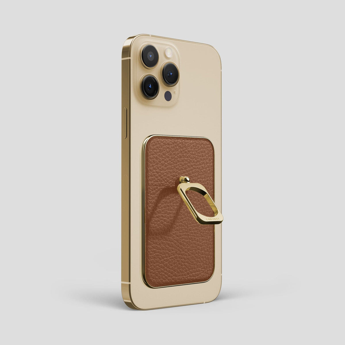 Caramel iPhone 15 Pro Max MagSafe Ring Calf with Gold Metal -1 | Caramel-Gold